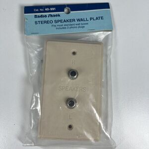 Radio Shack Stereo Speaker Wall Plate Almond 40-991 New Old Stock RadioShack